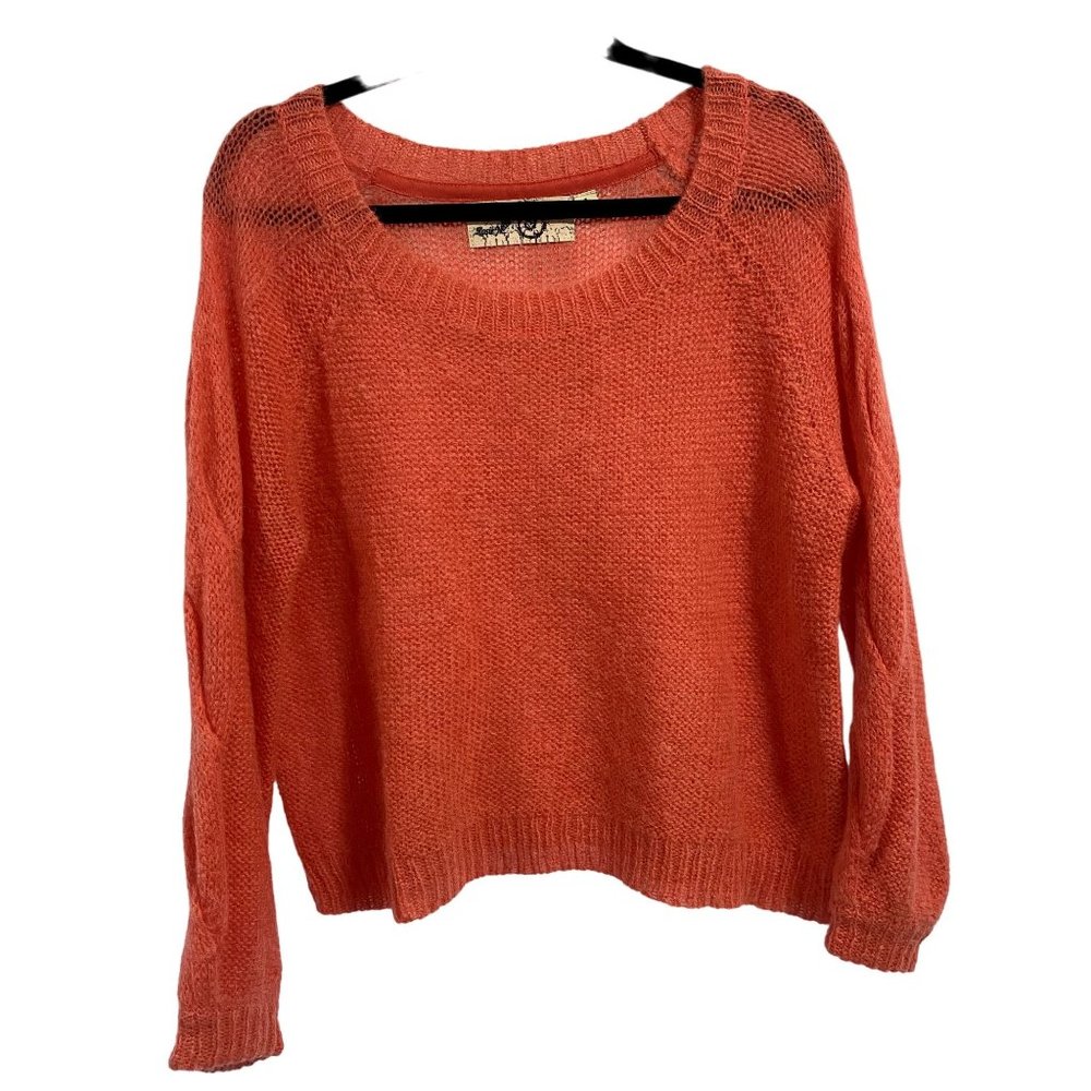Anthropologie Rosie Neira Homeward Pullover Lightweight Sweater in Coral Size S